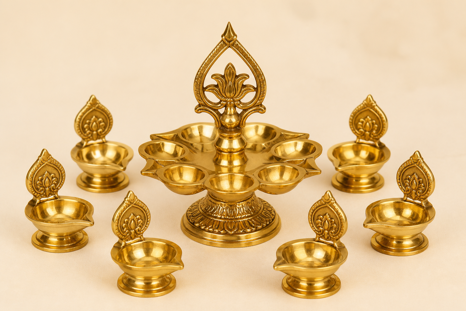 Brass Diya Set